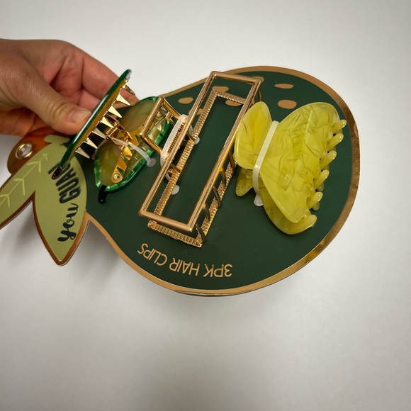 NWT ⚜️🥑⚜️ You guac! Avocado Hair Claw Clips set of 3 - Picture 6 of 14